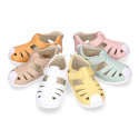 Okaa Flex Kids Sandal shoes in Nappa leather in sweet colors. RESPECTFUL model.