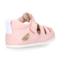 Okaa Flex Kids Sandal shoes in Nappa leather in sweet colors. RESPECTFUL model.