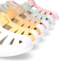Okaa Flex Kids Sandal shoes in Nappa leather in sweet colors. RESPECTFUL model.