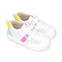 Okaa Flex respectful Kids Sneaker shoes in perforated micro.