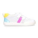 Okaa Flex respectful Kids Sneaker shoes in perforated micro.