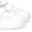 Okaa Flex respectful Kids Sneaker shoes in perforated micro.