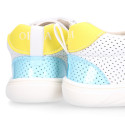 Okaa Flex respectful Kids Sneaker shoes in perforated micro.