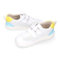 Okaa Flex respectful Kids Sneaker shoes in perforated micro.