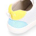 Okaa Flex respectful Kids Sneaker shoes in perforated micro.