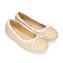 Velvet cotton Girl Ballet Flat shoes in pastel colors.