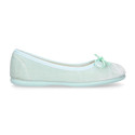 Velvet cotton Girl Ballet Flat shoes in pastel colors.