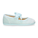 Velvet cotton Girl Ballet Flat shoes angel style in pastel colors.