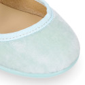 Velvet cotton Girl Ballet Flat shoes angel style in pastel colors.