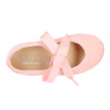 Velvet cotton Girl Ballet Flat shoes angel style in pastel colors.