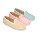 Velvet cotton Kids Slipper shoes in pastel colors.