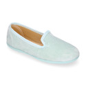 Velvet cotton Kids Slipper shoes in pastel colors.