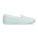 Velvet cotton Kids Slipper shoes in pastel colors.