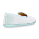 Velvet cotton Kids Slipper shoes in pastel colors.