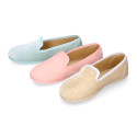 Velvet cotton Kids Slipper shoes in pastel colors.