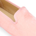 Velvet cotton Kids Slipper shoes in pastel colors.