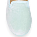 Velvet cotton Kids Slipper shoes in pastel colors.