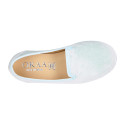 Velvet cotton Kids Slipper shoes in pastel colors.