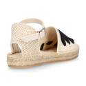 Cotton Canvas Girl espadrille shoes with buckle fastening and ties design in trendy colors.