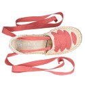 Cotton Canvas Girl espadrille shoes with ties closure design in trendy colors.