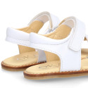 Okaa Flex Girl Sandal shoes to dress in White Nappa leather. RESPECTFUL model.