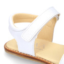 Okaa Flex Girl Sandal shoes to dress in White Nappa leather. RESPECTFUL model.