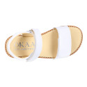 Okaa Flex Girl Sandal shoes to dress in White Nappa leather. RESPECTFUL model.