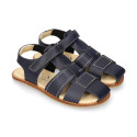 Okaa Flex Kid Sandal shoes to dress in Navy Blue color. RESPECTFUL model.