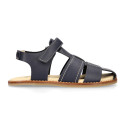 Okaa Flex Kid Sandal shoes to dress in Navy Blue color. RESPECTFUL model.