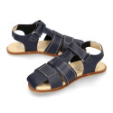 Okaa Flex Kid Sandal shoes to dress in Navy Blue color. RESPECTFUL model.