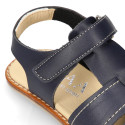 Okaa Flex Kid Sandal shoes to dress in Navy Blue color. RESPECTFUL model.