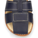 Okaa Flex Kid Sandal shoes to dress in Navy Blue color. RESPECTFUL model.