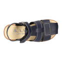 Okaa Flex Kid Sandal shoes to dress in Navy Blue color. RESPECTFUL model.