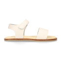 Okaa Flex Girl Sandal shoes to dress in Ivory color. RESPECTFUL model.