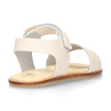 Okaa Flex Girl Sandal shoes to dress in Ivory color. RESPECTFUL model.