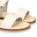 Okaa Flex Girl Sandal shoes to dress in Ivory color. RESPECTFUL model.