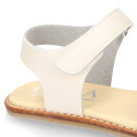 Okaa Flex Girl Sandal shoes to dress in Ivory color. RESPECTFUL model.