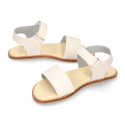 Okaa Flex Girl Sandal shoes to dress in Ivory color. RESPECTFUL model.