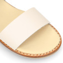 Okaa Flex Girl Sandal shoes to dress in Ivory color. RESPECTFUL model.