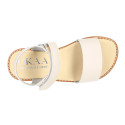 Okaa Flex Girl Sandal shoes to dress in Ivory color. RESPECTFUL model.