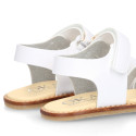 Okaa Flex Girl Sandal shoes to dress with braided design in White color. RESPECTFUL model.