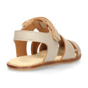 Okaa Flex Kid Sandal shoes to dress in Ivory color. RESPECTFUL model.