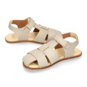 Okaa Flex Kid Sandal shoes to dress in Ivory color. RESPECTFUL model.