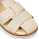 Okaa Flex Kid Sandal shoes to dress in Ivory color. RESPECTFUL model.