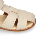 Okaa Flex Kid Sandal shoes to dress in Ivory color. RESPECTFUL model.