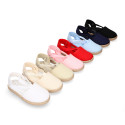 Cotton Canvas Girl espadrille shoes with ties closure.