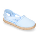 Cotton Canvas Girl espadrille shoes with ties closure.