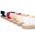 Cotton Canvas Girl espadrille shoes with ties closure.