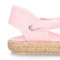 Cotton Canvas Girl espadrille shoes with ties closure.