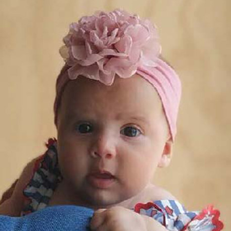 Baby turban with Chiffon flower.
